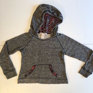 American Rag Cie Gray Juniors Hoodie with Aztec Patterned Lining & Trim Size S